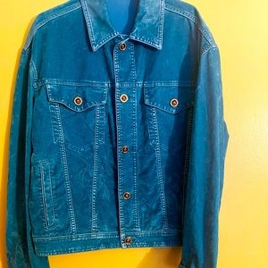 versace velvet- suede jean jacket size 48/M